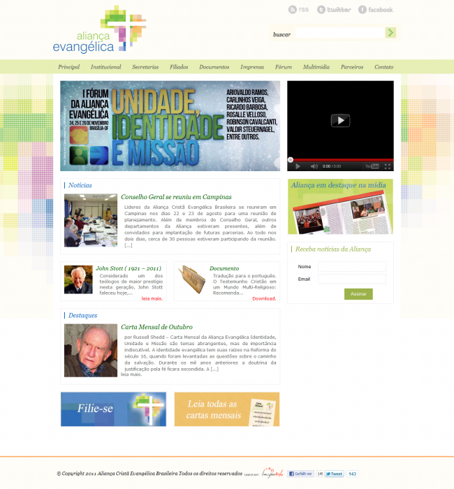 Site Aliança Evangélica