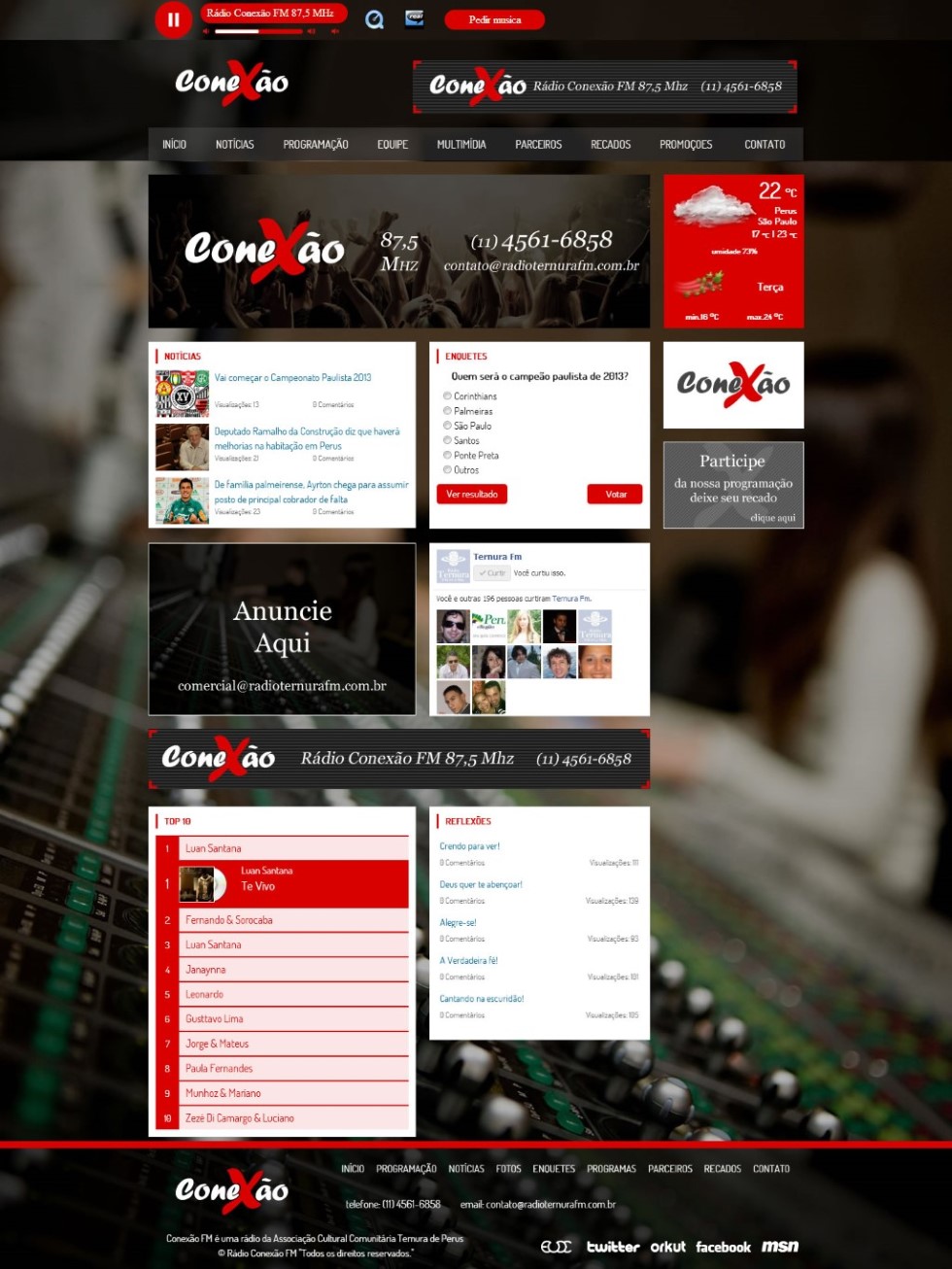 Site Rádio Conexão FM